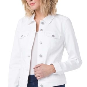 Liverpool Classic Jean Jacket High Preformance Denim in White Size Small NWT
